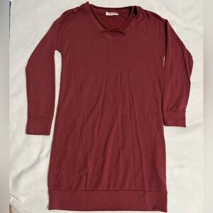 Pink Rose mid-thigh, long sleeve dress.